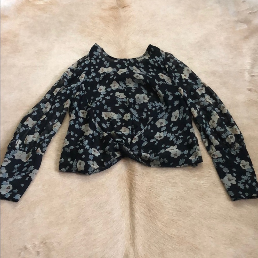 Women’s sheer black/floral blouse TOPSHOP UK